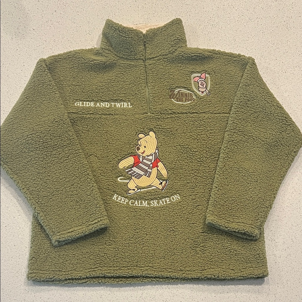 Disney Winnie the Pooh Sage Green Fleece Pullover XXL